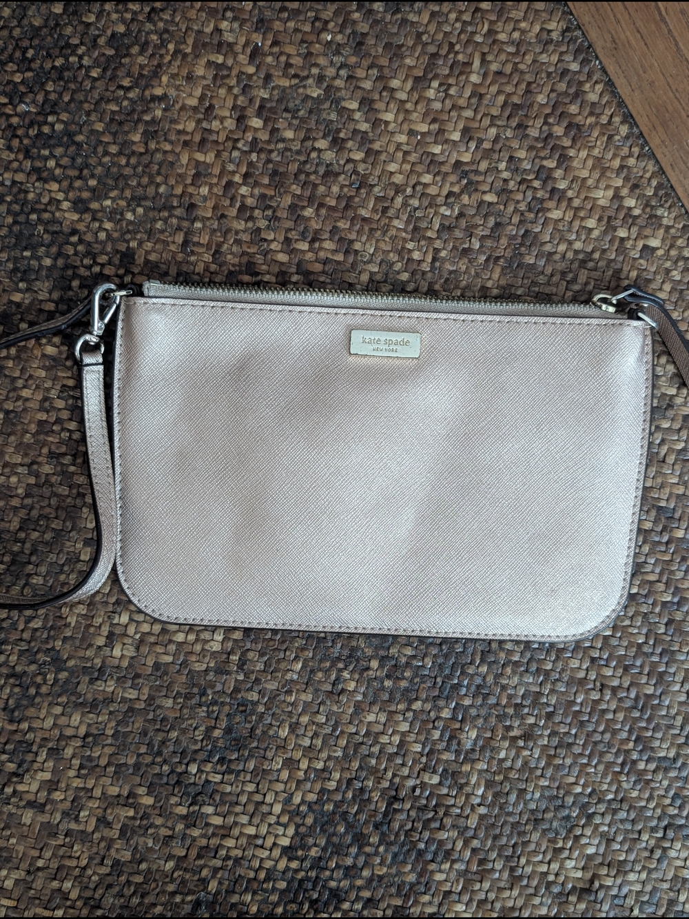 Kate Spade Rose Gold Metallic Wristlet Clutch